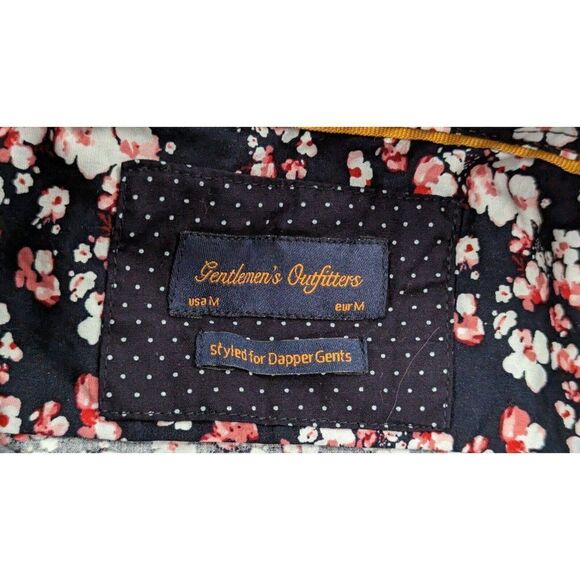 Gentlemen's Outfitters Mens Size Medium Navy Pink Short Sleeve Button-Up Shirt - Picture 7 of 10